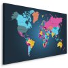 Plátno Vícebarevná Mapa Politického Světa