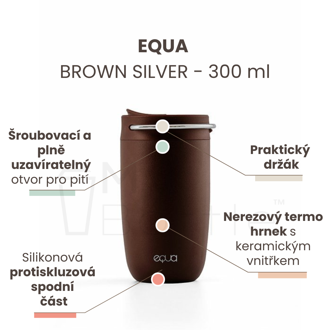 Termohrnek EQUA Cup Brown Silver, 300 ml