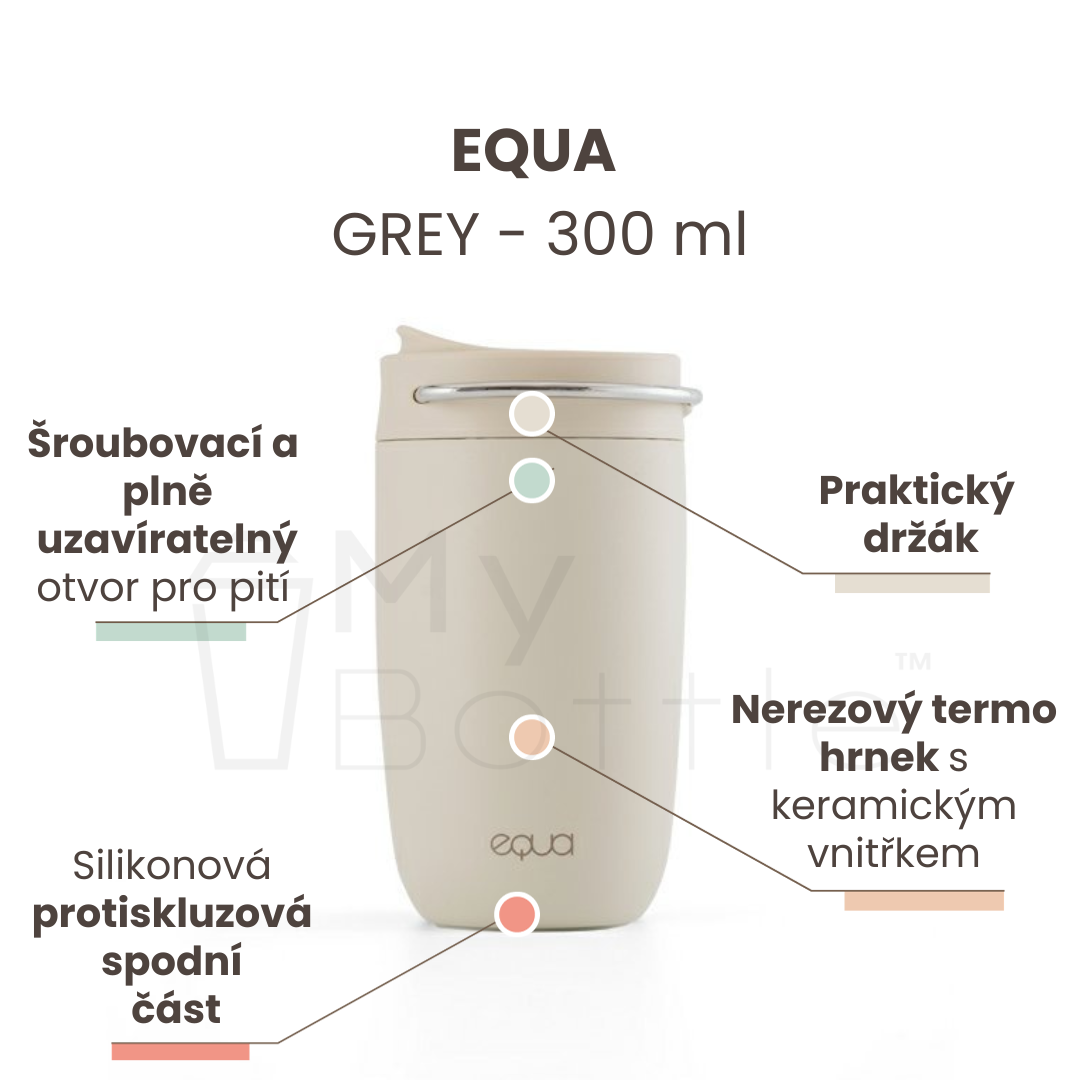 Termohrnek EQUA Cup Grey, 300 ml