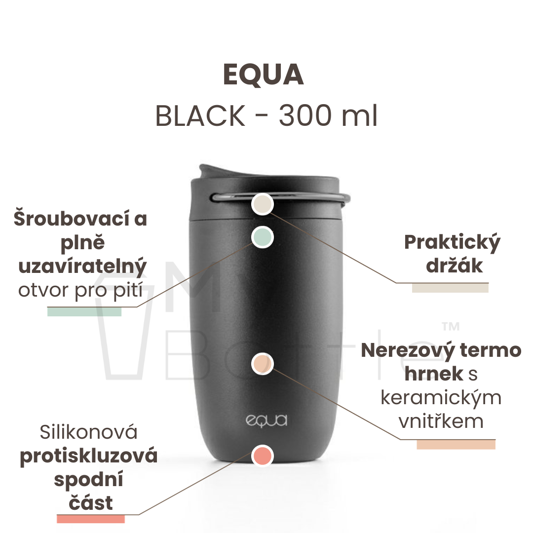 Termohrnek EQUA Cup Black, 300 ml