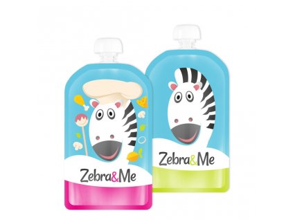 Kapsičky Zebra & Me 150 ml pro opakované použití - kuchař + zebra 2ks