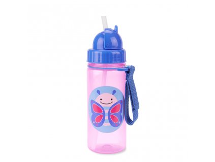 Hrnek SKIP HOP Zoo s brčkem bez PVC a BPA Motýlek 12m +, 390 ml