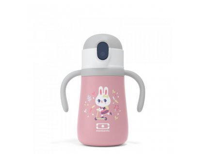 Dětský termohrnek MonBento Stram - Pink Bunny | růžový 360 ml