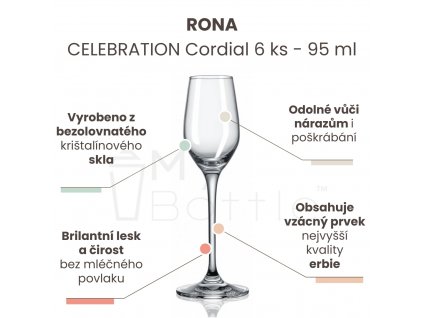 3326 pohar na vino rona celebration cordial 6 ks 95 ml