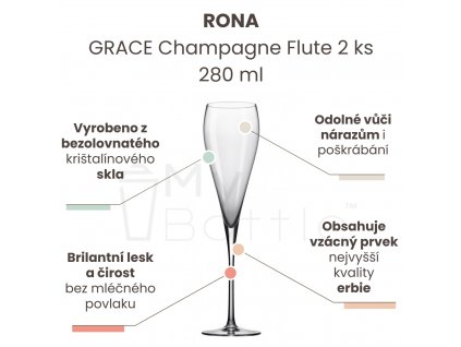 3488 pohar na sampanske rona grace champagne flute 2 ks 280 ml