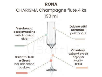 3512 pohar na sampanske rona charisma champagne flute 4 ks 190 ml