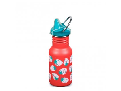 Dětská nerezová láhev KLEAN Kanteen Kid Classic Narrow w/Kid Sippy Cap - coral strawberries 355 ml