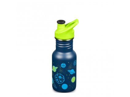 Dětská nerezová láhev do školy KLEAN Kanteen Kid Classic Narrow w/Kid Sport Cap - planets 355 ml