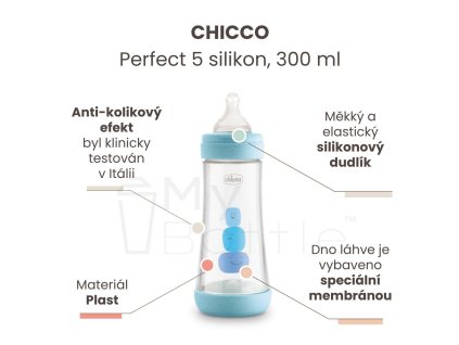 2006 chicco flasa dojcenska perfect 5 silikon chlapec 300 ml
