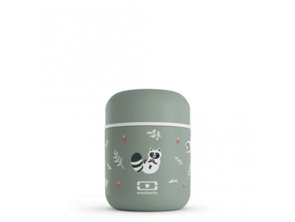 Olovrantový termobox MonBento Capsule Graphic Racoon | zelená 280 ml