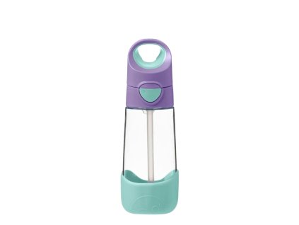 Plastová láhev na pití s brčkem b.box - Lilac Pop 450 ml