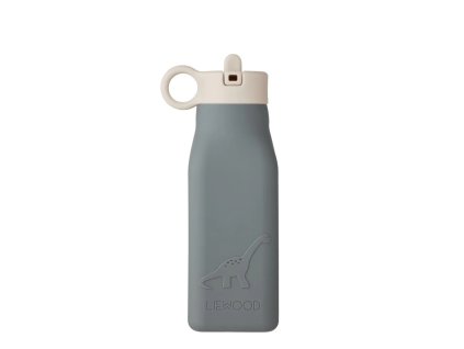 Silikonová láhev Warren Bottle Liewood - Dino Blue Wave 350 ml