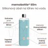 Silikonový obal na láhev na vodu Memobottle Slim Silicone Sleeve - Sea Mist 450 ml