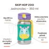 Láhev SKIP HOP Zoo s brčkem na vodu nerez Jednorožec 12m +, 350 ml