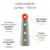 Termo láhev LUND LONDON Skittle Bottle Jumbo 750 ml Light Grey & Coral
