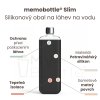 Silikonový obal na láhev na vodu Memobottle Slim Silicone Sleeve - Black Ink 450 ml