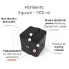 Svačinový box MonBento Square Onyx NEW | černý 1700 ml