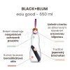 Láhev na vodu s binchotanem BLACK+BLUM eau good, sklo - fialová 650 ml