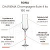 Sklenice na šampaňské RONA CHARISMA Champagne flute 4 ks - 190 ml