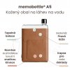 Kožený obal na láhev na vodu memobottle A5 - Tan 750 ml