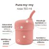Silikonový pohárek s brčkem PURA my my rose 150 ml