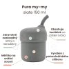Silikonový pohárek s brčkem PURA my my slate 150 ml