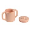 Silikonový hrnek s náustkem a držadly BÉABA - pink 170 ml
