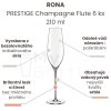 Sklenice na šampaňské RONA PRESTIGE Champagne Flute 6 ks - 210 ml