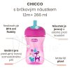 Pokročilý hrnek CHICCO s brčkovým náustkem, růžový 12m + 266 ml