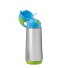 Termoláhev na pití s brčkem b.box - modrá/zelená 500 ml