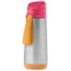 Termoláhev na pití se sportovním náustkem b.box - růžová/oranžová 500 ml