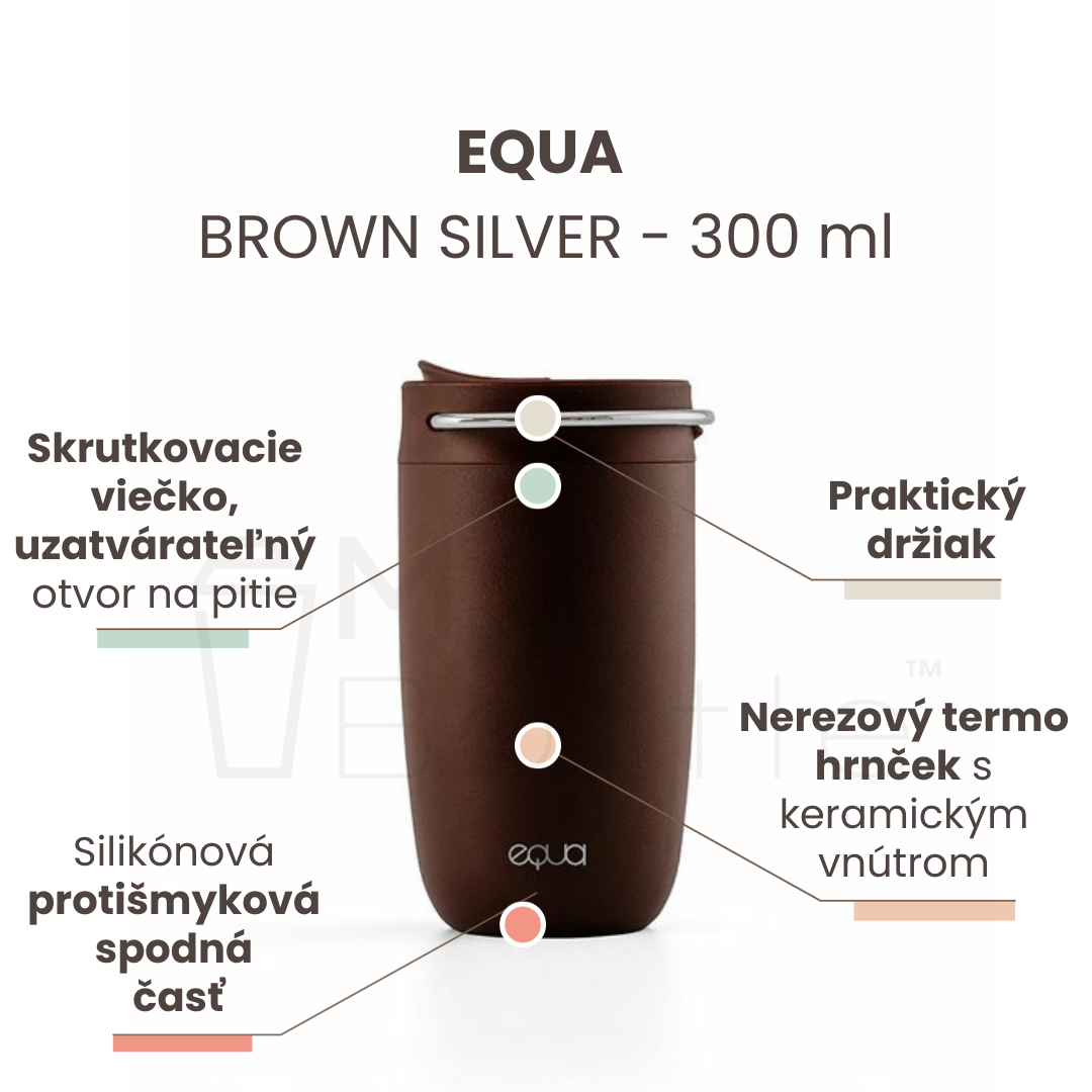 Termohrnček EQUA Cup Brown Silver - 300 ml