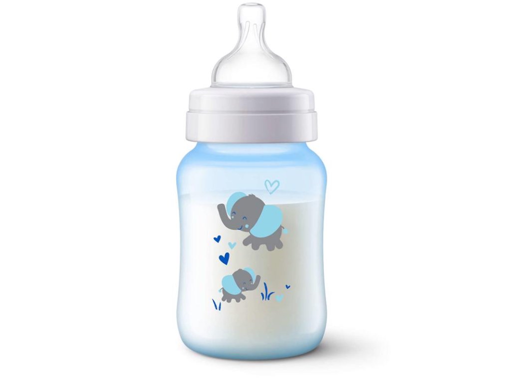 Dojčenská fľaša Avent modrá sloník 260ml