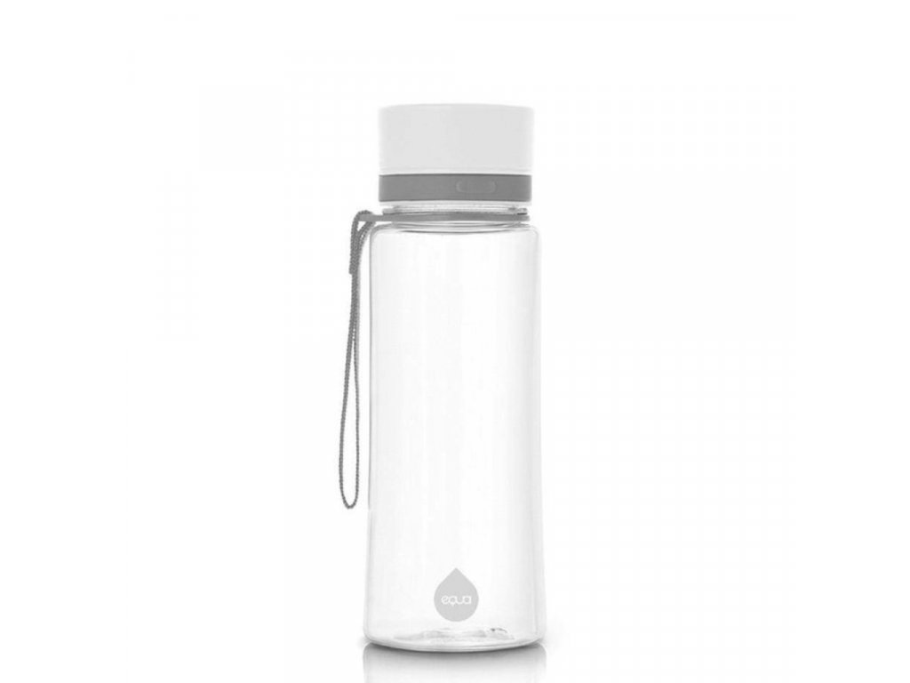 Plastová fľaša do školy s uzáverom EQUA - White 600 ml