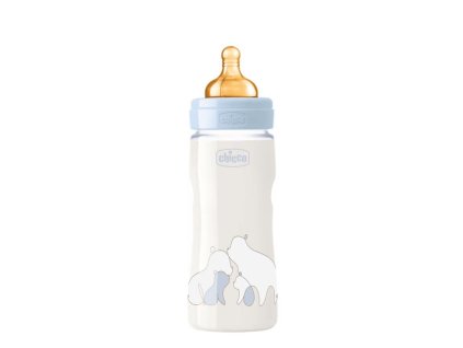 Dojčenská fľaša CHICCO Original Touch latex, 330 ml - chlapec