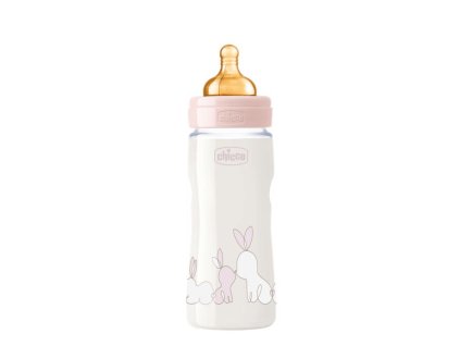Dojčenská fľaša CHICCO Original Touch latex, 330 ml - dievča