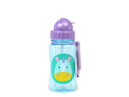 Detský hrnček so slamkou bez PVC a BPA SKIP HOP Zoo - Jednorožec 12m+ 350 ml