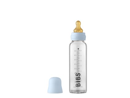 Dojčenská sklenená fľaša BIBS Baby Bottle - baby blue 225 ml