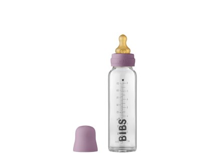 Dojčenská sklenená fľaša BIBS Baby Bottle - mauve 225 ml