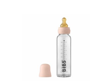 Dojčenská sklenená fľaša BIBS Baby Bottle - blush 225 ml