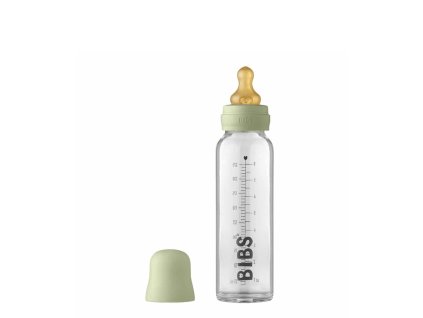 Dojčenská sklenená fľaša BIBS Baby Bottle - sage 225 ml