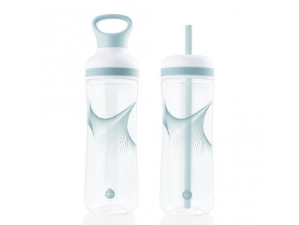 Plastová fľaša do školy s uzáverom EQUA FLOW WAVE 2IN1 - 800 ml