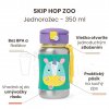 Detská nerezová fľaša na vodu so slamkou SKIP HOP Zoo Jednorožec 12m+, 350 ml