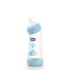 Dojčenská fľaša zahnutá bez BPA CHICCO Well-Being cumlík -  modrá 250ml