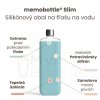 Silikónový obal na fľašu na vodu memobottle Slim Sea Mist 450 ml