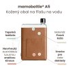 Kožený obal na fľašu na vodu memobottle A5 Tan 750 ml