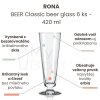 Pohár na pivo RONA BEER Classic beer glass 6 ks 420 ml