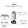 Fľaša s uhlíkovým filtrom Lékué Bottle To Go - sivá 600 ml
