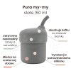 Silikónový pohárik so slamkou PURA my my slate 150 ml