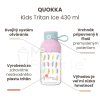 Plastová fľaša QUOKKA Kids Tritan Ice With Strap Feathers 430 ml
